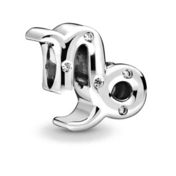 Sterling Silver Sparkling Capricorn Astrology Zodiac Charm - Picture 1 of 1